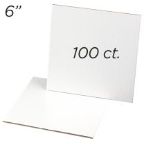 6" Square Coated Cakeboard, 100 ct