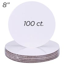 8" Round Coated Cakeboard, 100 ct