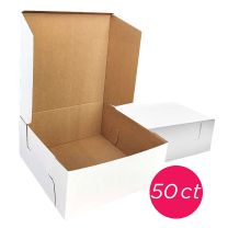 14x14x6 White/Brown Kraft Cake Box, 50 ct.
