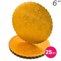 8" Gold Scalloped Edge Cake Boards, 25 ct