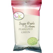 Sugar Pearls 3-4mm - Green, 16 oz