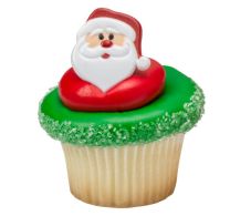 Santa Face Cupcake Rings, 12 ct. 