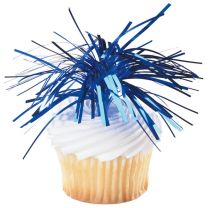 Blue Spray Mylar, Cupcake Pics, 6 ct