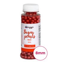 Sugar Pearls - Pearlized 8mm, 6.5 oz - Red