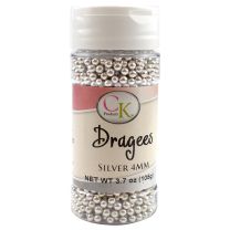 Silver 4mm Dragee, 3.7 oz