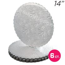 14" Silver Scalloped Edge Cake Boards, 6 ct