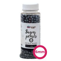 Sugar Pearls - Pearlized 6mm, 6.5 oz - Black 